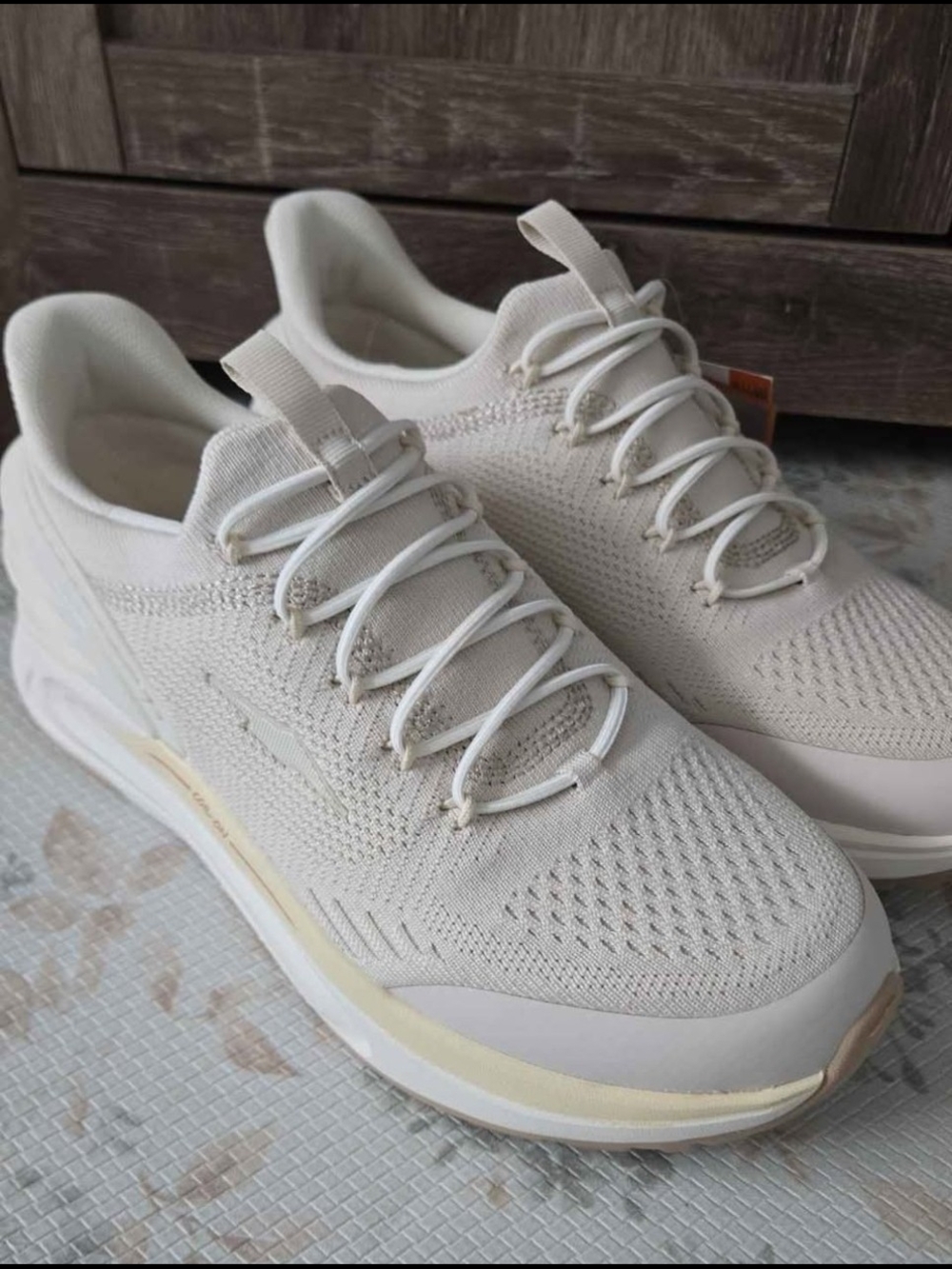 Avia Women's Cream Knit Lightweight Sneakers